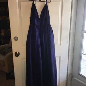 Navy blue floor length dress with pockets!